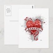 Carte Postale Banane de coeur (Devant / Derrière)