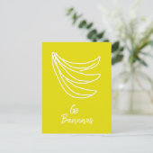 Carte Postale Banane heureuse jaune funky (Debout devant)