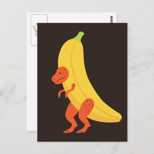 Carte Postale Banane T Rex (Devant / Derrière)
