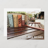 Carte Postale Banc de bibliothèque à Sofia, Bulgarie (Devant / Derrière)