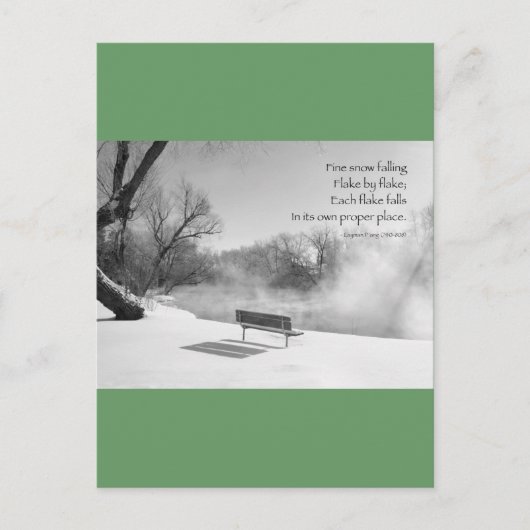 Carte Postale Banc de neige dans le silence (Devant)