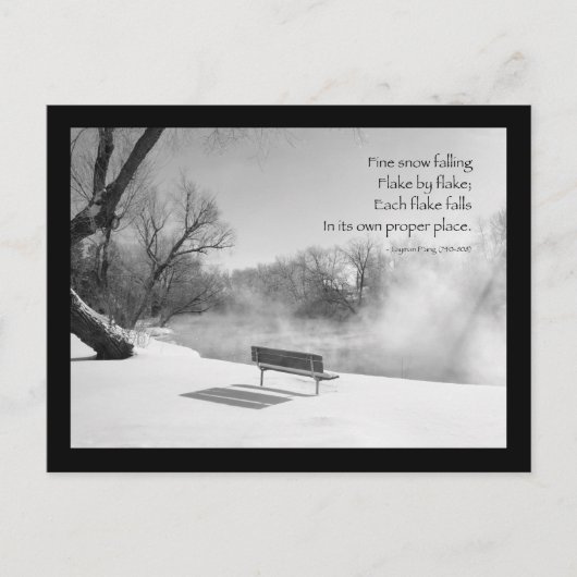 Carte Postale Banc de neige en silence (Devant)