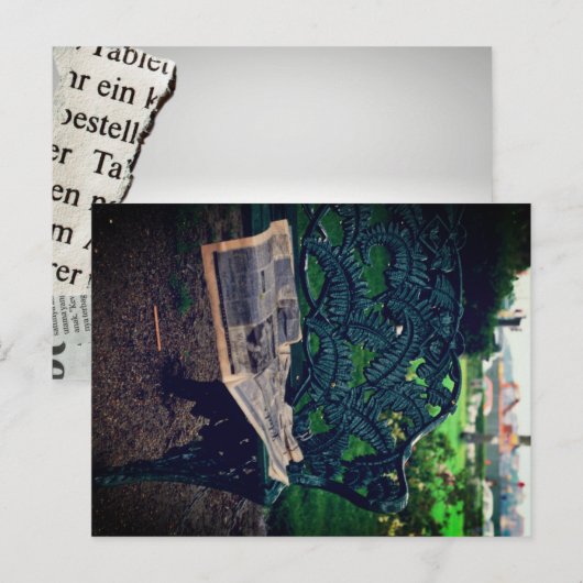 Carte Postale Banc de parc (Devant / Derrière)