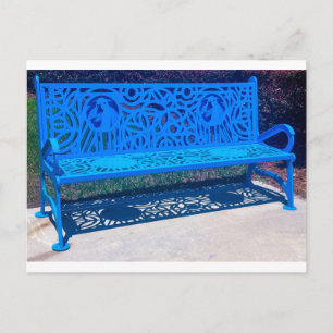 Carte Postale Banc en métal décoratif bleu Milledgeville Géorgie