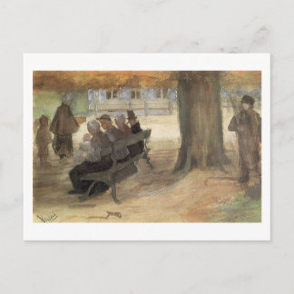 Carte Postale Banc, Quatre Personnes & Bébé, Van Gogh Fine Art
