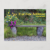 Carte Postale Banc Rustique Nouvelle Adresse Faire-part Lush Flo (Devant)