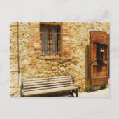 Carte Postale Banc vide devant un mur, Monteriggioni, (Devant)