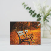 Carte Postale Bancs de jardin à l'automne (Debout devant)