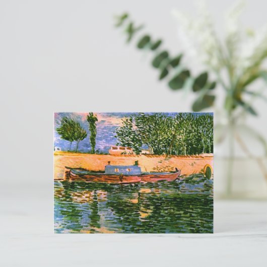Carte Postale Bancs de la Seine avec Bateaux Van Gogh Beaux-Arts (Debout devant)