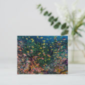 Carte Postale Bancs de poissons nagent dans le récif (Debout devant)