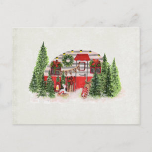 Carte Postale Bande-annonce de Noël Campériste Thème Rustique