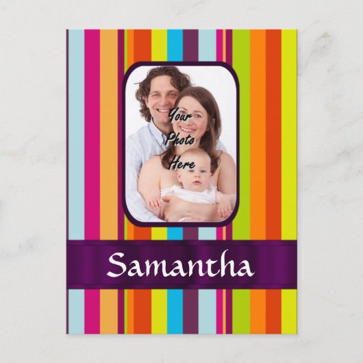 Carte Postale Bande de bonbons multicolore (Devant)