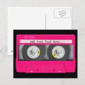 Carte Postale Bande de cassette rose fille personnalisable (Devant / Derrière)