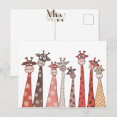 Carte Postale Bande de girafes (Devant / Derrière)