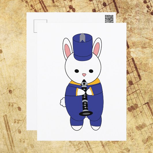 Carte Postale Bande de Marquage de lapin Clarinet bleu jaune