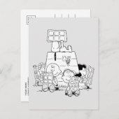 Carte Postale Bande de Peanuts lisant des bandes dessinées (Devant / Derrière)
