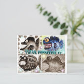 Carte Postale Bande de poissons de monstre (Debout devant)