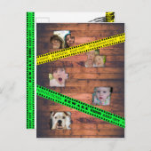 Carte Postale Bande de prudence d'Halloween piégée derrière le m (Devant / Derrière)