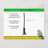 Carte Postale Bande de prudence d'Halloween piégée derrière le m (Dos)