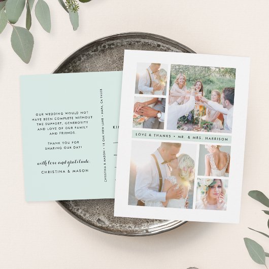 Carte Postale Bande de seaglass | Mariage Photo Collage Merci