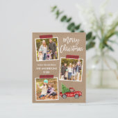 Carte Postale Bande d'embarcation plate Camion rouge Kraft de No (Debout devant)