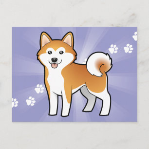 Carte Postale Bande dessinée Akita Inu/Shiba Inu