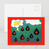 Carte Postale Bande dessinée amusante Pop Art Thunderflowers (Devant / Derrière)