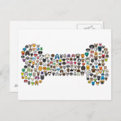 Carte Postale Bande dessinée de chien d'OS (Devant / Derrière)