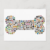 Carte Postale Bande dessinée de chien d'OS (Devant)