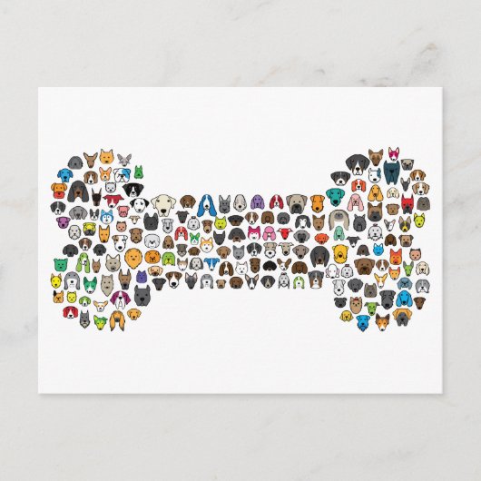 Carte Postale Bande dessinée de chien d'OS (Devant)