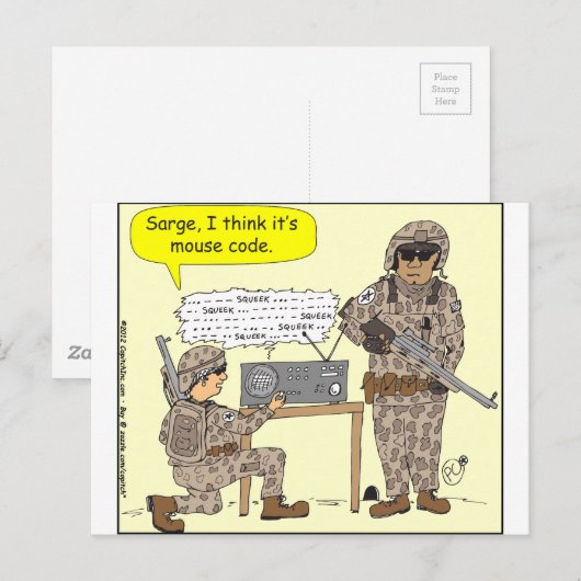 Carte Postale bande dessinée de code de 299 souris (Devant / Derrière)