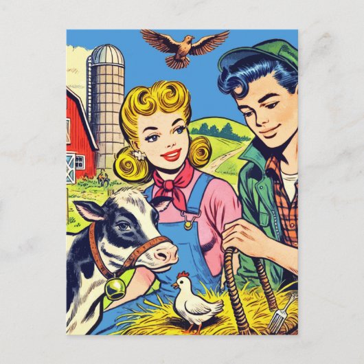 Carte Postale Bande dessinée de la ferme (Devant)