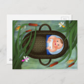 Carte Postale Bande dessinée de pâque de Moïse de bébé (Devant / Derrière)