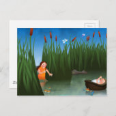 Carte Postale Bande dessinée de pâque de Moïse de bébé (Devant / Derrière)