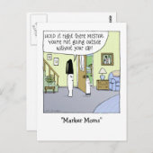Carte Postale Bande dessinée drôle "de mamans de marqueur" (Devant / Derrière)