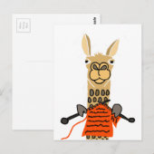 Carte Postale Bande dessinée mignonne de tricot de lama (Devant / Derrière)