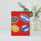 Carte Postale Bande dessinée Pow ! Flammes (Debout devant)