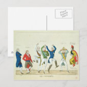 Carte Postale Bande dessinée satirique dépeignant la clé (Devant / Derrière)