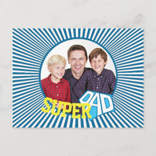 Carte Postale Bande dessinée Super Papa avec photo personnalisée