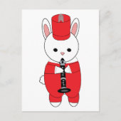 Carte Postale Bande Marche Clarinet Rabbit Rouge Blanc (Devant)