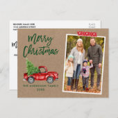 Carte Postale Bande rouge Script de bande Camion Kraft Noël (Devant / Derrière)