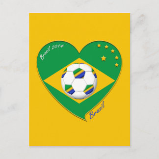 Carte Postale Bandera de BRASIL FÚTBOL de campeones del mundo