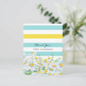 Carte Postale Bandes aqua féminines avec marguerites jaunes Merc (Debout devant)