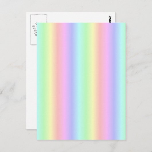 Carte Postale Bandes arc-en-ciel Pastel - Motif (Devant / Derrière)