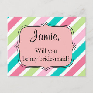 Carte Postale Bandes arc-en-ciel rose