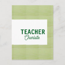 Bandes blanches vert citron professeur nom d'ensei