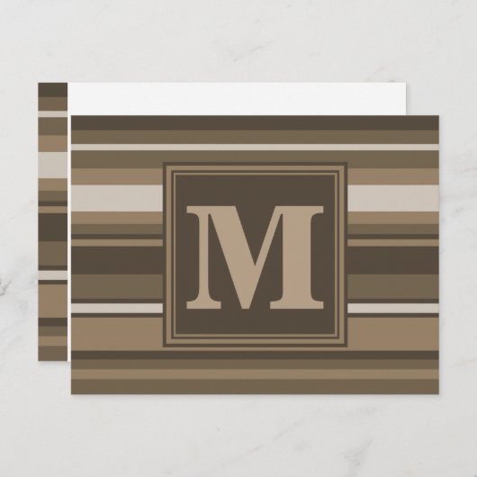 Carte Postale Bandes brunes monogrammes (Devant / Derrière)