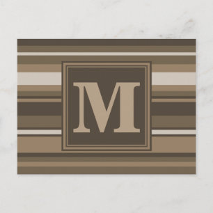 Carte Postale Bandes brunes monogrammes
