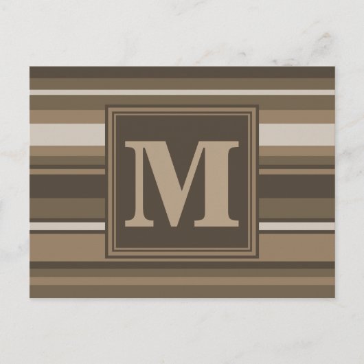 Carte Postale Bandes brunes monogrammes (Devant)