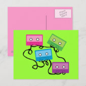 Carte Postale Bandes de cassettes colorées (Devant / Derrière)